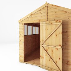 10x8 Mercia Shiplap Apex & Reverse Apex Shed - isolated front view