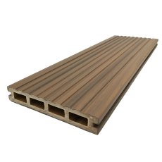 Habitat+ Composite Decking Kit in Bowness Brown 3.0mx3.0m - isolated ridged