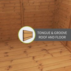 8x6 Mercia Shiplap Pent Shed - tongue and groove floor
