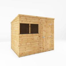 8x6 Mercia Shiplap Pent Shed - isolated with doors closed