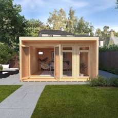 4m x 4m Mercia Creswell Insulated Garden Room with Veranda - In Situ, Front View