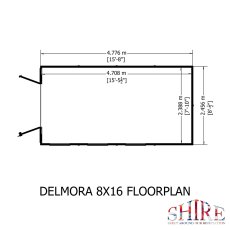 8x16 Shire Delmora Summerhouse - Footprint