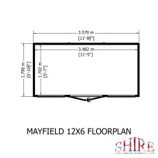 12x6 Shire Mayfield Summerhouse - Footprint
