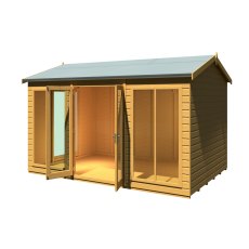 12x8 Shire Mayfield Summerhouse - Angle View - Doors Open
