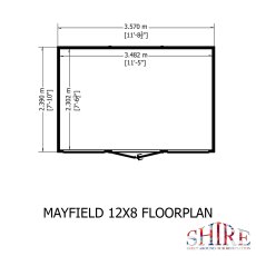 12x8 Shire Mayfield Summerhouse - Footprint