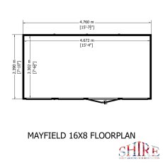 16x8 Shire Mayfield Summerhouse - Footprint