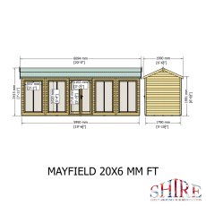 20x6 Shire Mayfield Summerhouse - Dimensions
