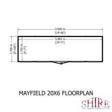 20x6 Shire Mayfield Summerhouse - Footprint
