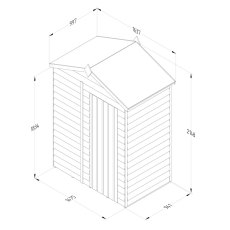 5x3 Forest 4Life Overlap Windowless Shed - dimensions