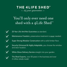5x3 Forest 4Life Overlap Windowless Shed - key features