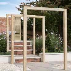 Forest Sleeper Arch Set Of 3 - in situ - concrete path