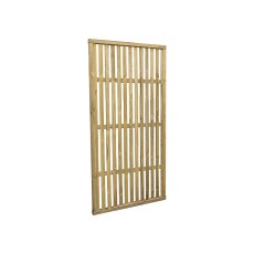 Forest 6 x 3 Pressure Treated Vertical Slatted Garden Screen Panel - Angle View
