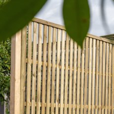 Forest 6x6 Pressure Treated Vertical Slatted Garden Screen Panel - Close Up