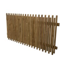 3ft High Forest Pressure Treated Contemporary Picket Fence Panel - Without Background, Angle View