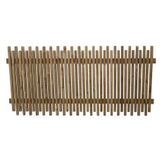 3ft High Forest Pressure Treated Contemporary Picket Fence Panel - Without Background, Frontal View