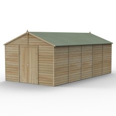 10x20 Forest 4Life Overlap Windowless Apex Shed with Double Doors - with doors closed
