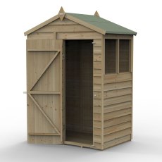 5x3 Forest 4Life Overlap Apex Shed - isolated with doors open