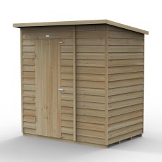6x4 Forest 4Life Overlap Windowless Pent Shed - isolated with doors closed