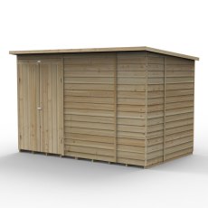 10x6 Forest 4Life Overlap Windowless Pent Shed - isolated with doors closed