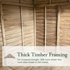 8x6 Forest 4Life Overlap Windowless Reverse Apex Shed - thick timber framing