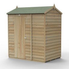 6x4 Forest 4Life Overlap Windowless Reverse Apex Shed - isolated with doors closed