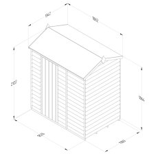 6x4 Forest 4Life Overlap Windowless Reverse Apex Shed - dimensions