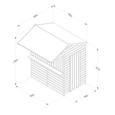 6 x 4  Forest Shiplap Apex Garden Bar - Pressure Treated - dimensions