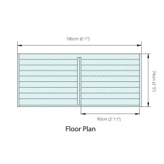 6x3 Mercia Double Log Store - Pressure Treated - floor plan