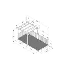 8 x 16 Forest Pergola Deck Kit with Retractable Canopy No. 6 - Dimensions