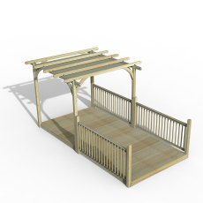 8 x 16 Forest Pergola Deck Kit with Retractable Canopy No. 8 - In Situ