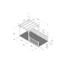 8 x 16 Forest Pergola Deck Kit with Retractable Canopy No. 8 - Dimensions
