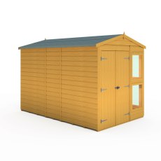 6x10 Shire Shiplap Apex Sun Hut Potting Shed - isolated side angle view