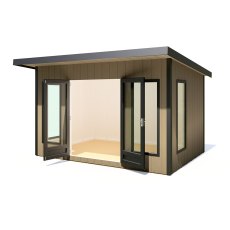 12 x 8 Shire Cali Insulated Garden Office - Isolated, Doors Open