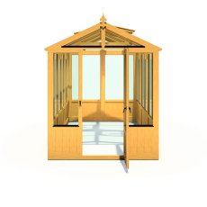 6 x 12 Shire Holkham Wooden Greenhouse - isolated - door open