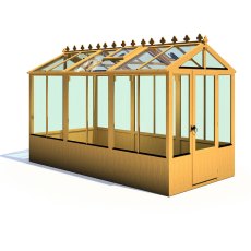 6 x 12 Shire Holkham Wooden Greenhouse - isolated - left side - door closed