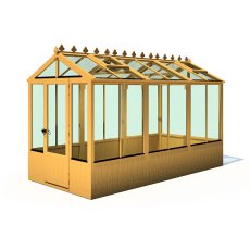 6 x 12 Shire Holkham Wooden Greenhouse - isolated - right side - door closed