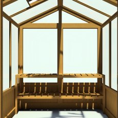 6 x 12 Shire Holkham Wooden Greenhouse - internal view - bench