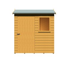 6x4 Shire Lewis Premium Reverse Apex Shed Door in Left Hand Side, isolated front view, doors closed