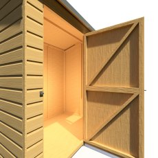 6x4 Shire Lewis Premium Reverse Apex Shed Door in Left Hand Side - isolated internal view