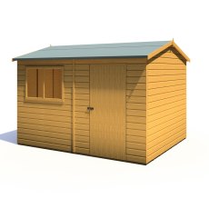 10x8 Shire Lewis Professional Reverse Apex Shed Door In Right Hand Side - isolated angle view