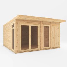 4.00mx4.00m Mercia Insulated Garden Room With Side Shed - isolated angle view