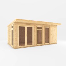 5.00mx3.00m Mercia Insulated Garden Room With Side Shed - isolated angle view