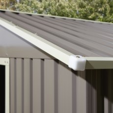 8x6 Rowlinson Trentvale Metal Apex Shed in Light Grey - roof