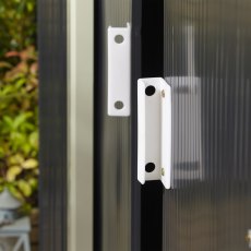 10x8 Rowlinson Trentvale Metal Apex Shed in Dark Grey - door handles