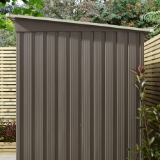 6x4 Rowlinson Trentvale Metal Pent Shed in Light Grey - side view