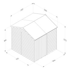 7x7 Forest Beckwood Tongue & Groove Windowless Apex Wooden Shed with Double Doors - dimensions