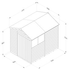 8x6 Forest Beckwood Tongue & Groove Apex Wooden Shed with Double Doors - dimensions