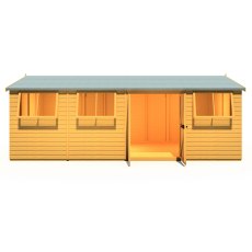 10x20 Shire Reverse Apex Workspace Workshop Wooden Shed with Double Doors - isolated front view, doors open