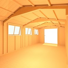 10x20 Shire Reverse Apex Workspace Workshop Wooden Shed with Single & Double Doors - internal view