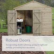 10x10 Forest Beckwood Tongue & Groove Reverse Apex Windowless Wooden Shed - doors